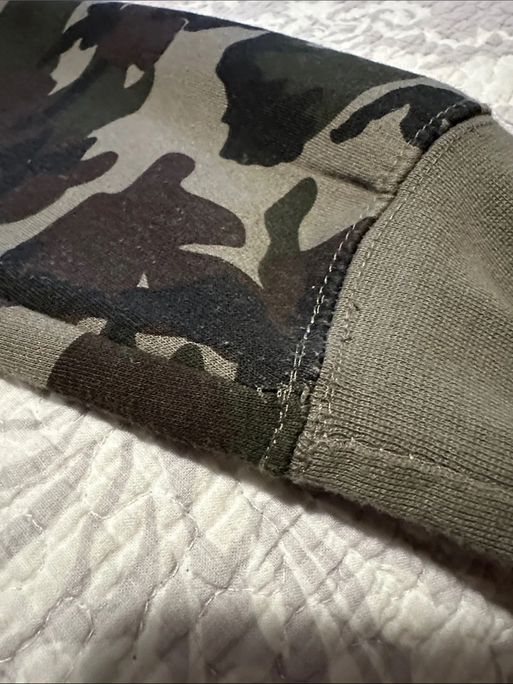 Crooks & Castles Men's Camo Crewneck Sweatshirt with Red Logo